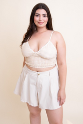 Plus Size Gingham Smocked Bralette